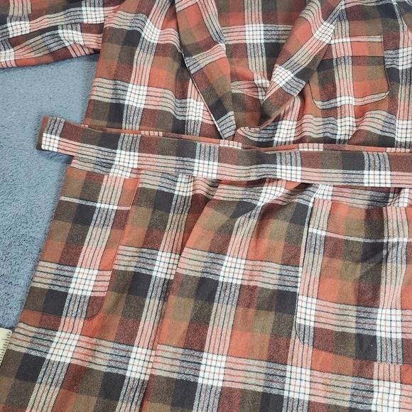 Vintage Pendleton Robe Mens Medium Brown Plaid Wool Belted Long Sleeve Made USA - Picture 4 of 8